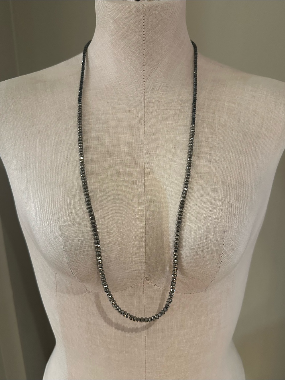 3/$20 Banana Republic Faceted Hematite Beaded Necklace